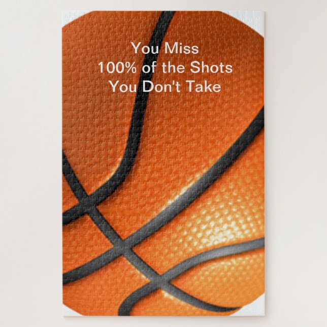 Famous Motivational Quote Basketball Poster Jigsaw Puzzle (Vertical)