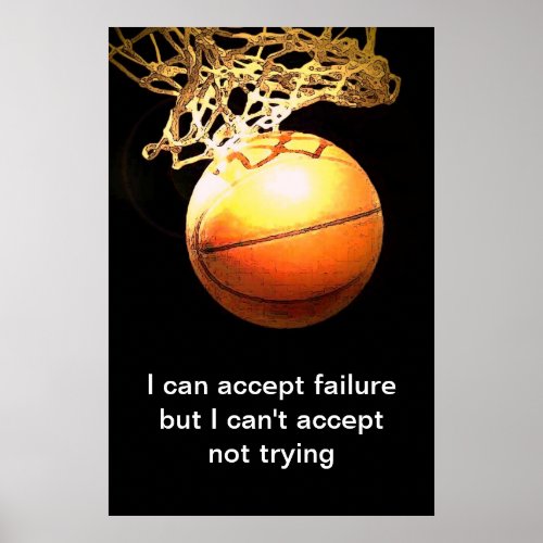 Famous Motivational Quote Basketball Print