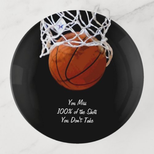 Famous Motivational Quote Basketball Trinket Tray