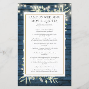 Famous Movie Quotes Bridal Shower Game