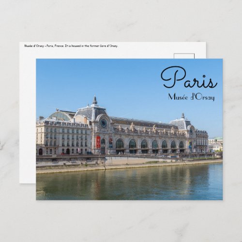 Famous Muse dOrsay _ Paris France Europe Postcard
