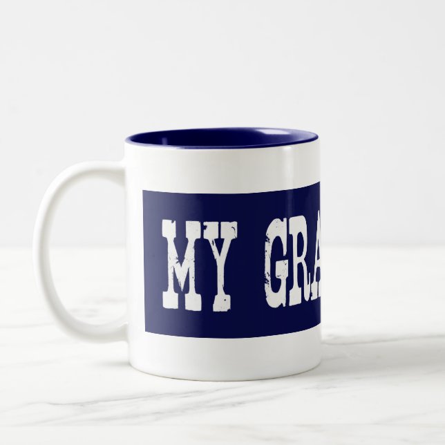 Famous My Grass Is Blue Two-Tone Coffee Mug (Left)