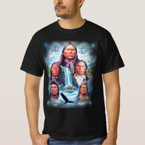 Famous Native Americans Indian Chiefs Mens Black T_Shirt