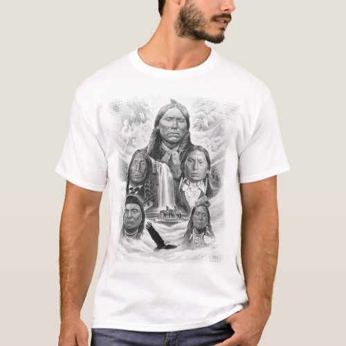 Famous Native Americans Indian Chiefs Mens White T_Shirt