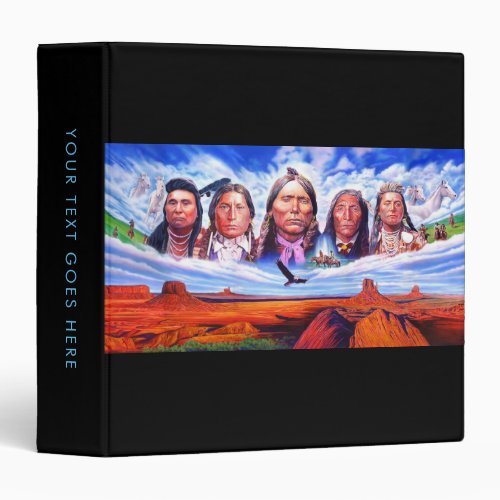 Famous Native Americans Indian Chiefs Painting 3 Ring Binder
