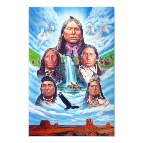 Famous Native Americans Indian Chiefs Painting Photo Print