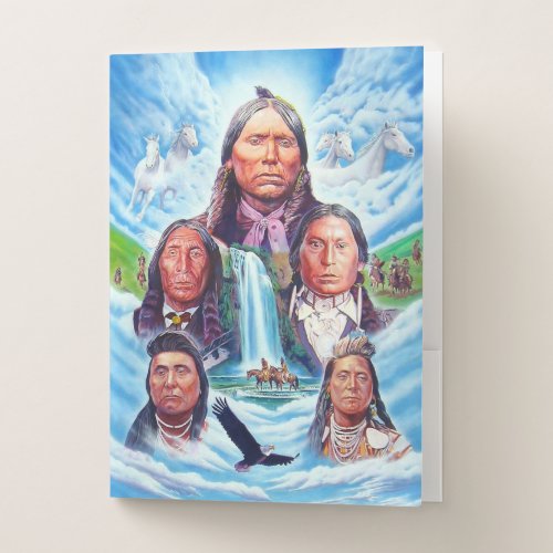 Famous Native Americans Indian Chiefs Painting Pocket Folder