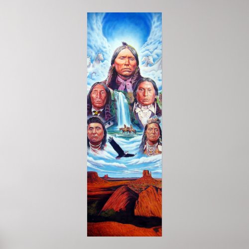 Famous Native Americans Indian Chiefs Painting Poster