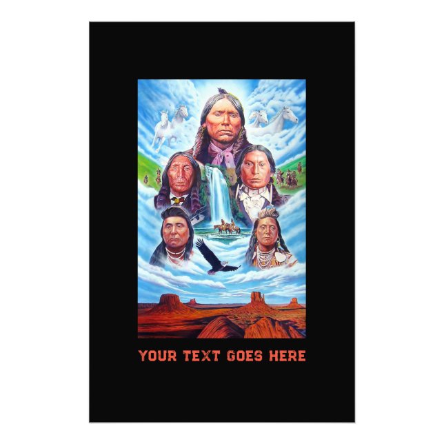 Famous Native Americans Indian Chiefs Vertical Photo Print (Front)