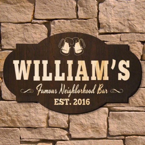 Famous Neighborhood Bar Wooden Wall Sign