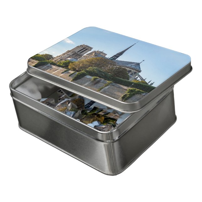 Famous Notre Dame de Paris Cathedral - France Jigsaw Puzzle (Lid Open)