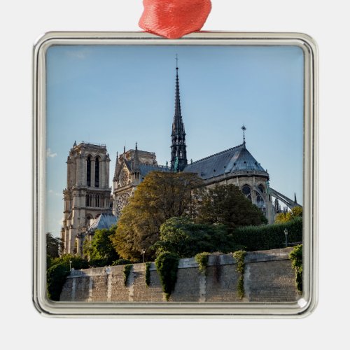 Famous Notre Dame de Paris Cathedral _ France Metal Ornament