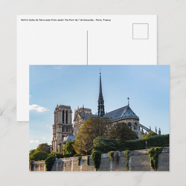 Famous Notre Dame de Paris Cathedral - France Postcard (Front/Back)