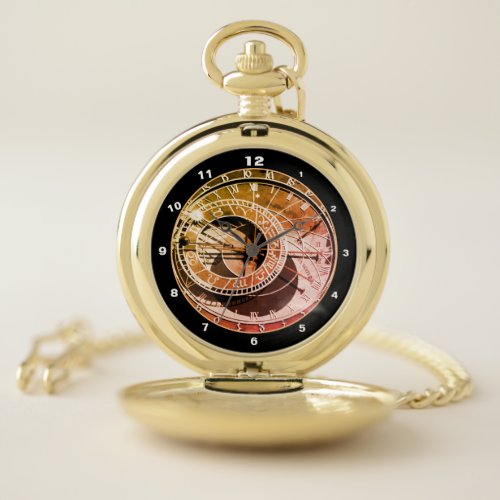 Famous Orloj  Astronomical Clock Prague  Czechia Pocket Watch