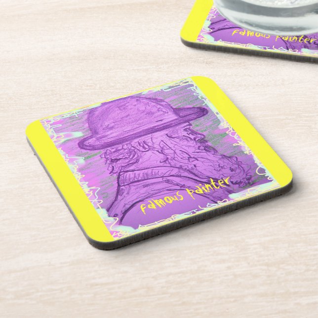 famous painter art beverage coaster (Left Side)