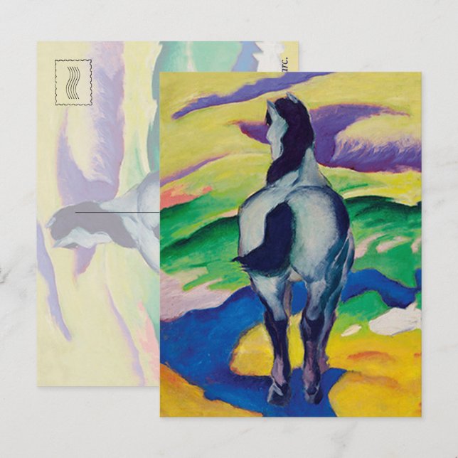Famous Painting Blue Horse II by Franz Marc  Postcard (Front/Back)