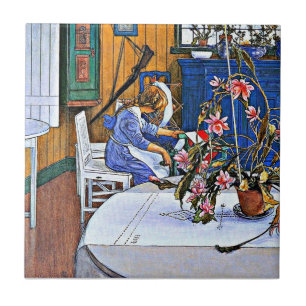 Famous painting, Interior with a Cactus Ceramic Tile