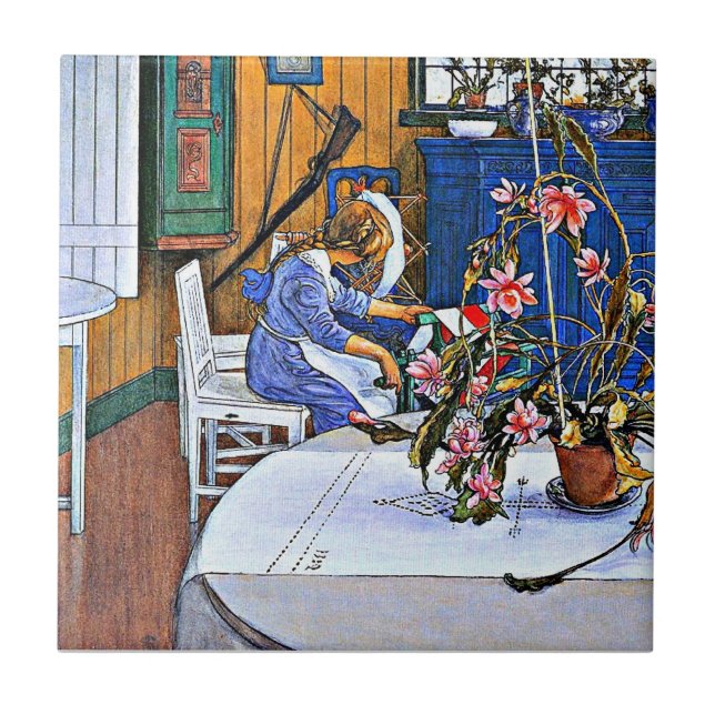 Famous painting, Interior with a Cactus Ceramic Tile (Front)