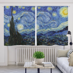 Famous Paintings The Starry Night By Van Gogh Blackout Curtains