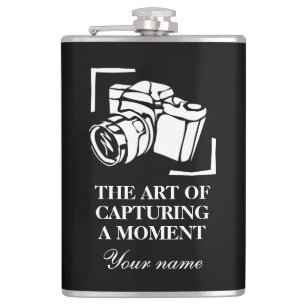 Famous photography quote black and white drink flask