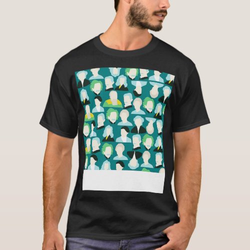 Famous physicists pattern for physics teacher T_Shirt