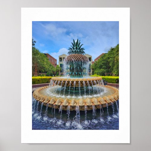 Famous Pineapple Fountain in Charleston SC poster