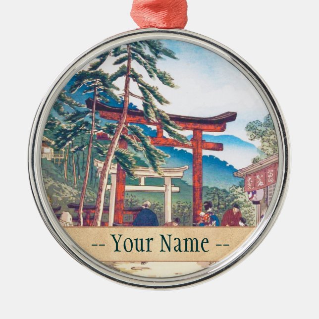 Famous Places of Kyoto - Fushimi Inari scenery Metal Ornament (Front)