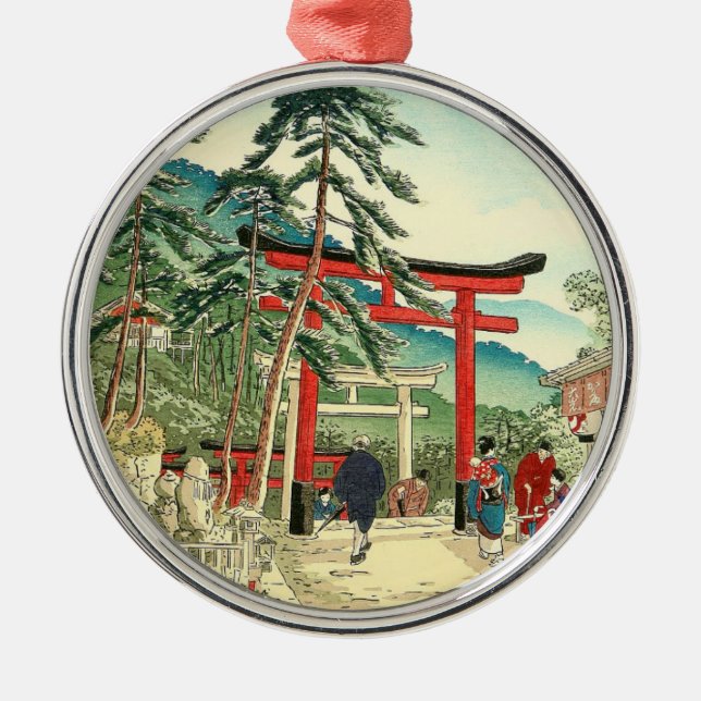 Famous Places of Kyoto - Fushimi Inari Scenery Metal Ornament (Front)