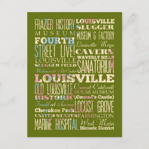 Famous Places of Louisville Kentucky Postcard