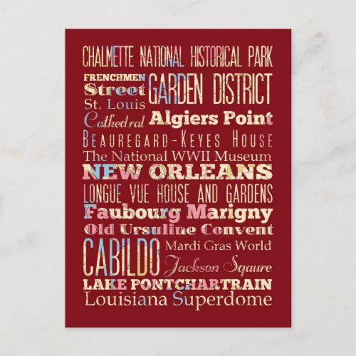 Famous Places of New Orleans Louisiana Postcard
