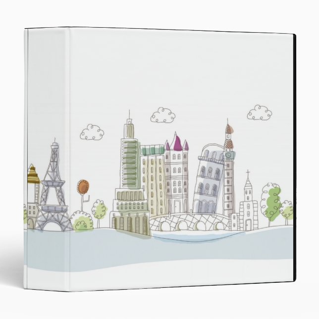 Famous Places of the World 3 Ring Binder (Front/Spine)