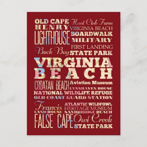 Famous Places of Virginia Beach Virginia Postcard