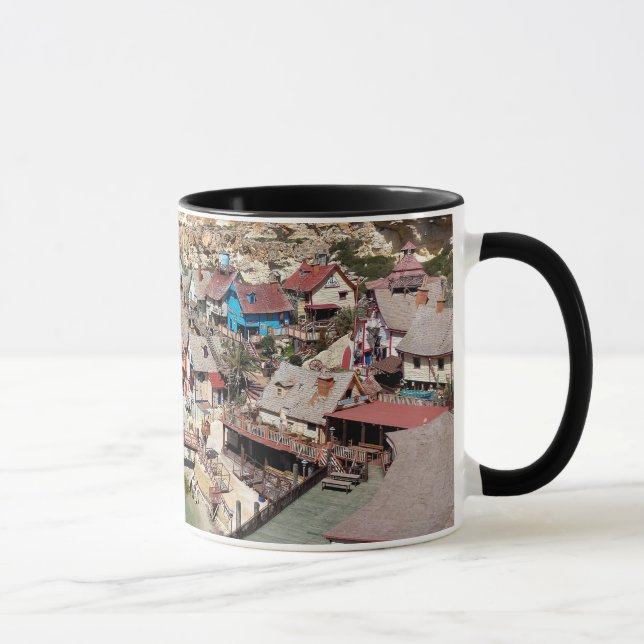 Famous Popeye village with colorful houses, Malta Mug (Right)