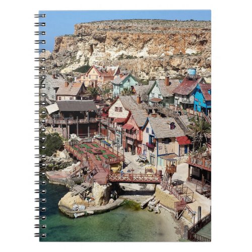 Famous Popeye village with colorful houses Malta Notebook