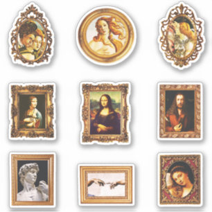 Famous Renaissance Art Framed Set Pack Sticker
