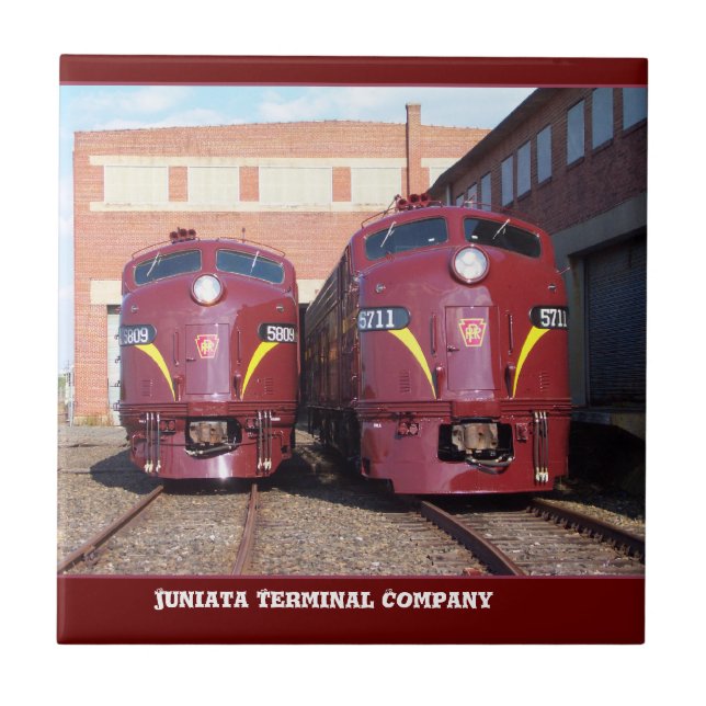 Famous restored Pennsylvania Railroad Locomotives  Ceramic Tile (Front)