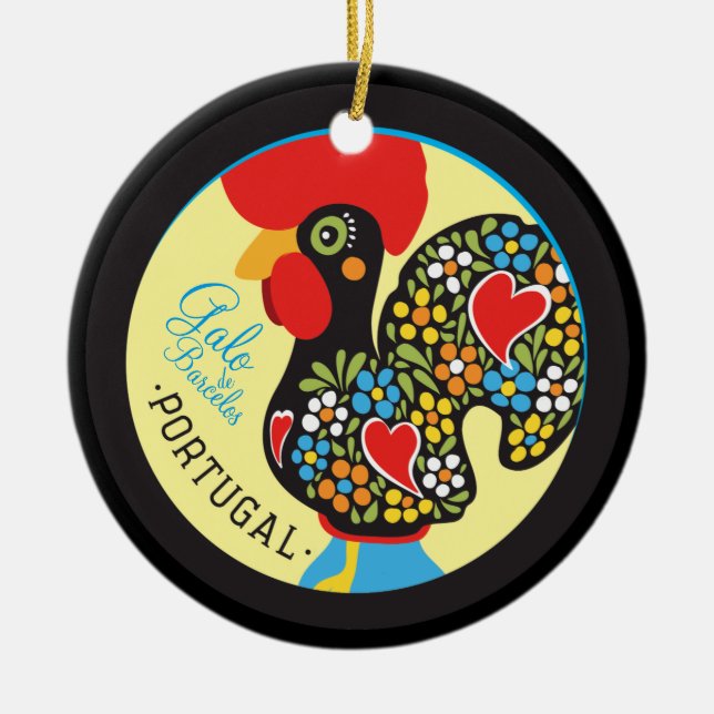 Famous Rooster of Barcelos #06 - Galo Barcelos Ceramic Ornament (Front)