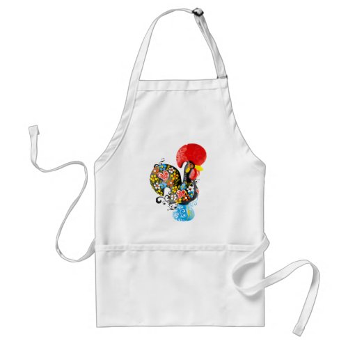 Famous Rooster of Barcelos Nr 06 _ Floral edition Adult Apron