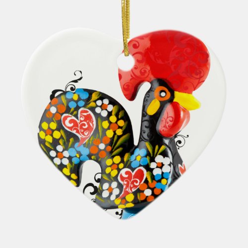Famous Rooster of Barcelos Nr 06 _ Floral edition Ceramic Ornament
