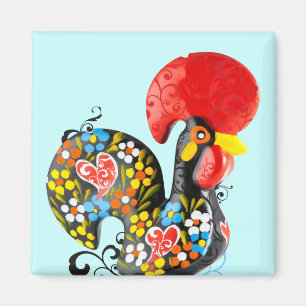 Famous Rooster of Barcelos Nr 06 - Floral edition Magnet