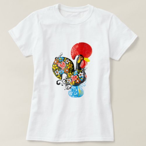 Famous Rooster of Barcelos Nr 06 _ Floral edition T_Shirt