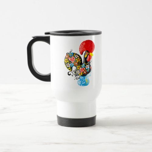 Famous Rooster of Barcelos Nr 06 _ Floral edition Travel Mug