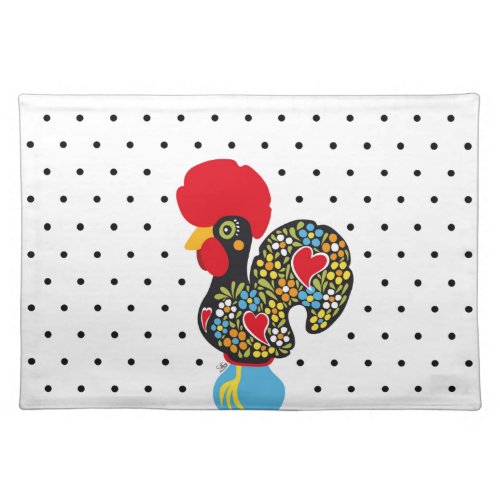 Famous Rooster of Barcelos Nr 06 _ Polka Dots Cloth Placemat