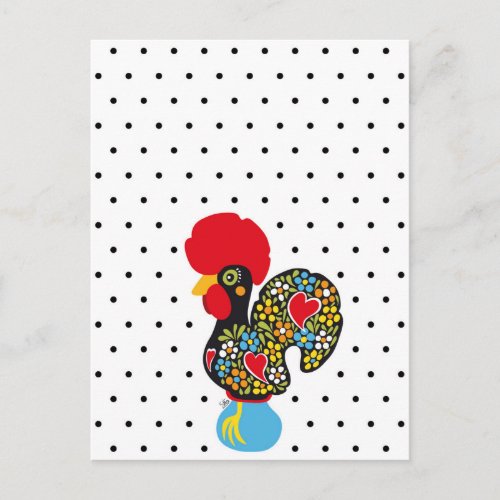 Famous Rooster of Barcelos Nr 06 _ Polka Dots Postcard