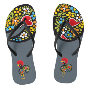 Famous Rooster of Barcelos Nr 07 Flip Flops