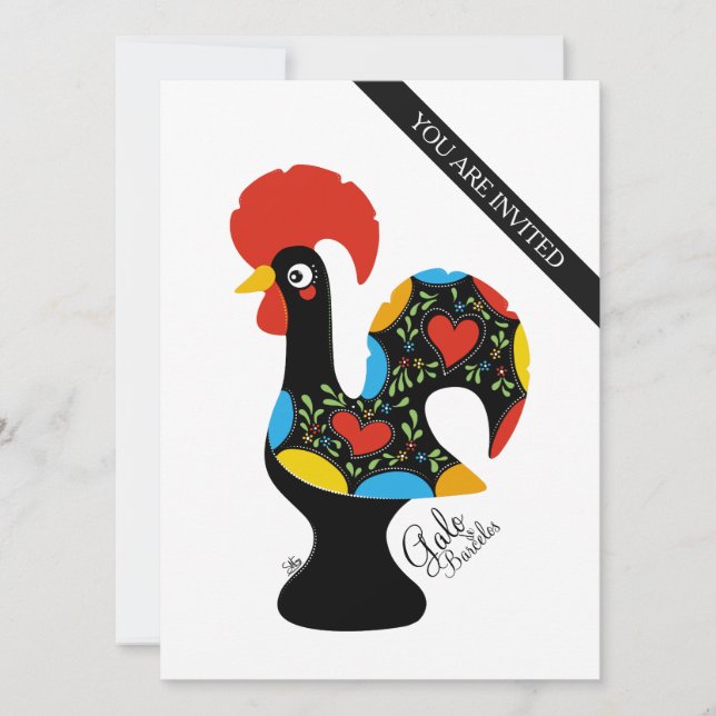 Famous Rooster of Barcelos Nr 09 invitation (Front)