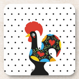 Famous Rooster of Barcelos Nr 09 - Polka Dots Coaster