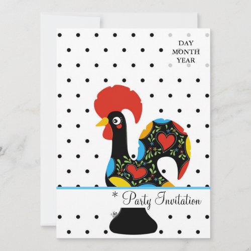 Famous Rooster of Barcelos Nr 09 _ Polka Dots Invitation