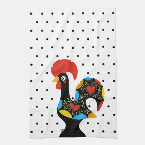 Famous Rooster of Barcelos Nr 09 _ Polka Dots Kitchen Towel