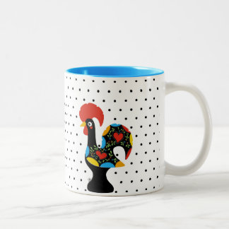 Famous Rooster of Barcelos Nr 09 - Polka Dots Two-Tone Coffee Mug